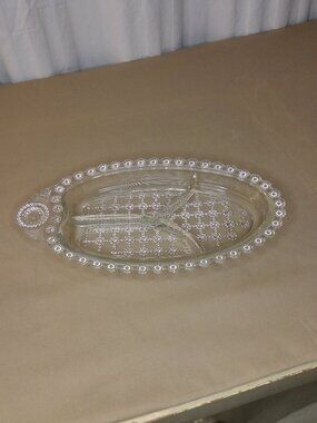 Vintage Hazel-Atlas 3-section divided relish dish circa 1960